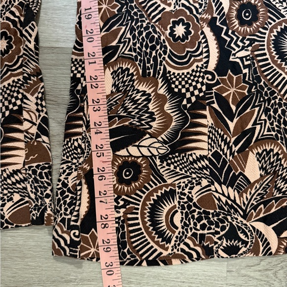 Anthropologie Black and Brown Patterned Flare Pants - Picture 8 of 8